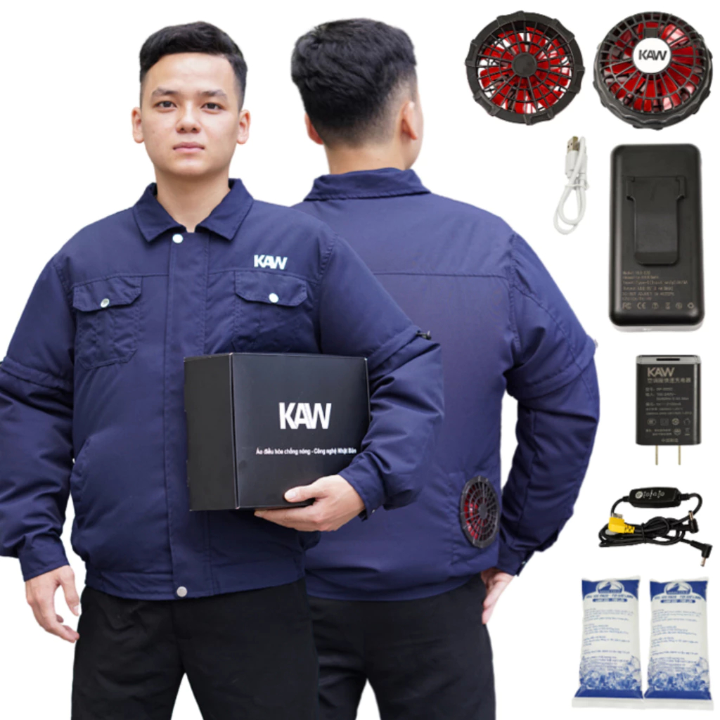 Áo điều hòa KAW Chính Hãng (lẻ áo - không phụ kiện) quạt mát, chống nắng nóng, an toàn