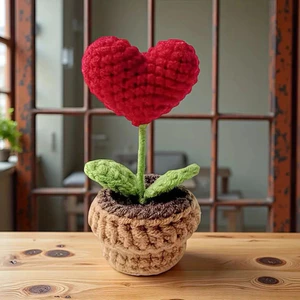 Chậu trái tim đỏ quà tặng valentine handmade