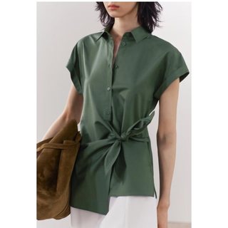 Áo sơ mi Zara made in Morocco buộc eo cotton mát đẹp không nhăn