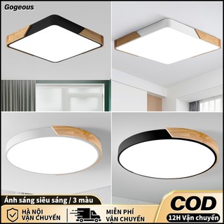 【COD】Đèn phòng khách Điều Chỉnh Độ Sáng phòng ngủ Đèn ốp trần 3 màu bằng gỗ