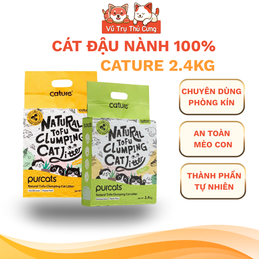 Cát Đậu Nành Cho Mèo Natural Tofu Cature 6L Hương Trà xanh, Sữa