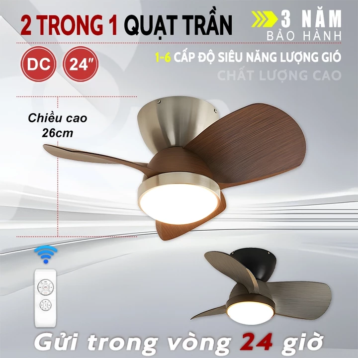 【COD】GOGEOUS Quạt trần sự đơn giản của Bắc Âu Quạt trần 3 cánh 3 màu quạt trần đèn