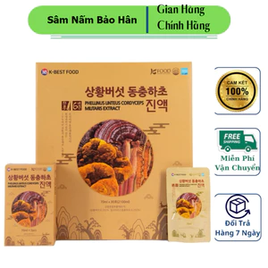 NƯỚC MÁT GAN LINH CHI ĐÔNG TRÙNG SÂM NÚI K-BEST FOOD 30 GÓI