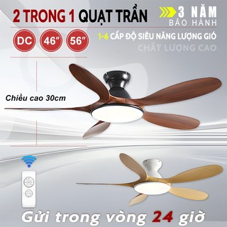 【COD】Quạt trần Lõi Đồng  Gogeous Quạt trần phòng khách/phòng ngủ có điều khiển từ xa 6 Cấp Độ Gió Và