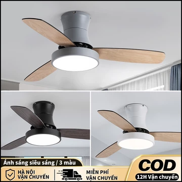 Quạt trầnGogeous 3 cánh quạt trần DC quạt trần phòng khách tắt tiếng quạt trần đèn