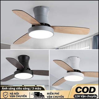Quạt trầnGogeous 3 cánh quạt trần DC quạt trần phòng khách tắt tiếng quạt trần đèn