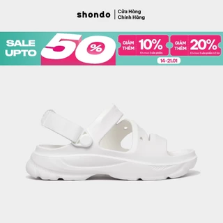 Giày Sandals SHONDO FX Chất Nhựa Đúc Cao Cấp Chống Trơn Trượt, Không Thấm Nước Màu Thời Trang Full Trắng F100000
