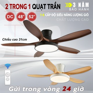 【COD】Quạt trần đèn Gogeous 5 cánh 3 chế độ LED Quạt trần phòng khách phòng ngủ -có remote