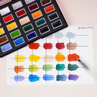 Combo Họa Cụ Chào Tết GLOBAL ART- Bộ Luyện Vẽ Tô Màu Chì, Màu Nước, Acrylic Kèm 1 Sổ Sketchbook