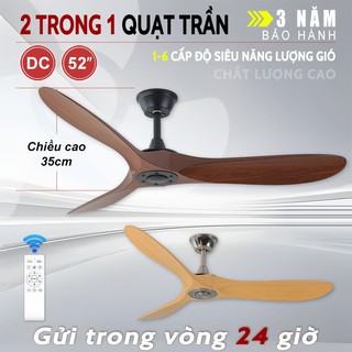 Quạt trần chùm tân cổ điển cho phòng khách có điều khiển từ xa,chế độ đảo ngược chiều hút ẩm