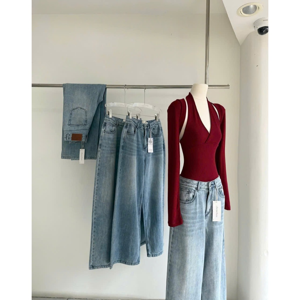 Áo Body Nữ Cổ V Sẻ Vai Dáng Ôm Sexy Thanh Lịch Áo Thun Tăm Co Giãn Chamie Store