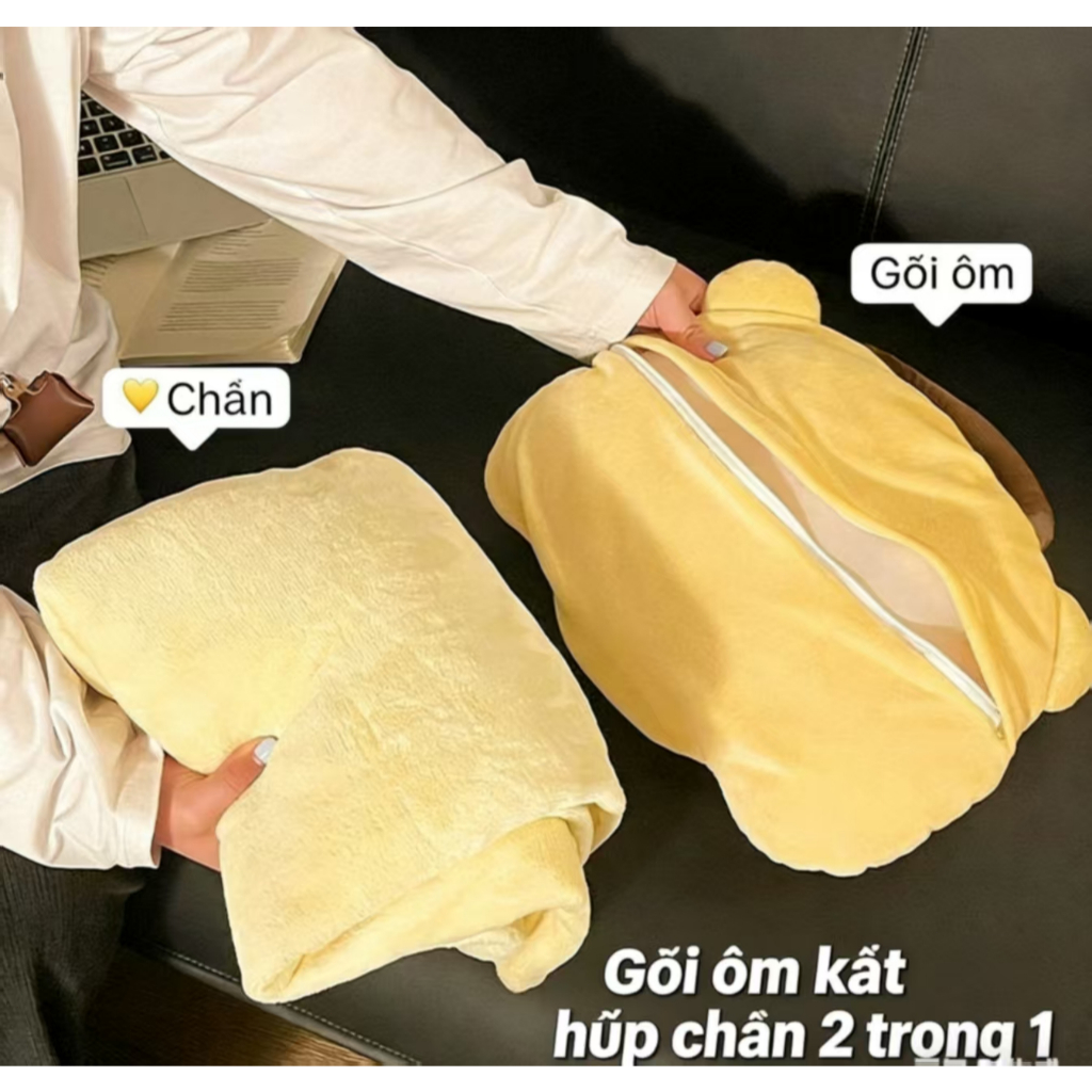 Gối Ôm Chăn 2 trong 1 - Gối Ôm Hình Thú Dễ Thương Đa Năng | Chăn Văn Phòng, Điều Hòa, Ngủ Trưa