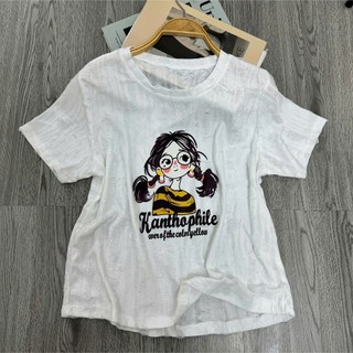 Áo bigsize nữ cổ tròn in cô gái vải mềm mại dễ phối đồ vải thun xược cho nữ chubby từ 50 đến 92kg A287
