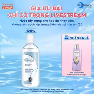 Nước tẩy trang phù hợp da nhạy cảm, không cồn, sạch lớp trang điểm và bụi mịn pm2.5, Bio-Essence Bio-Water 400ml - Live