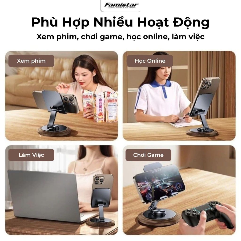 Giá đỡ điện thoại máy tính bảng GD12 Famistar, Chống Trượt, Hợp Kim Chắc Chắn, Nhỏ Gọn