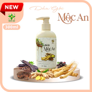 300ml MỘC AN Dầu Gội Thiên Nhiên - Thành Phần Nhân Sâm Gừng Bồ Kết Hà Thủ Ô Bồ Hòn Cỏ Mần Trầu Ngũ Sắc - Dưỡng Tóc Khỏe