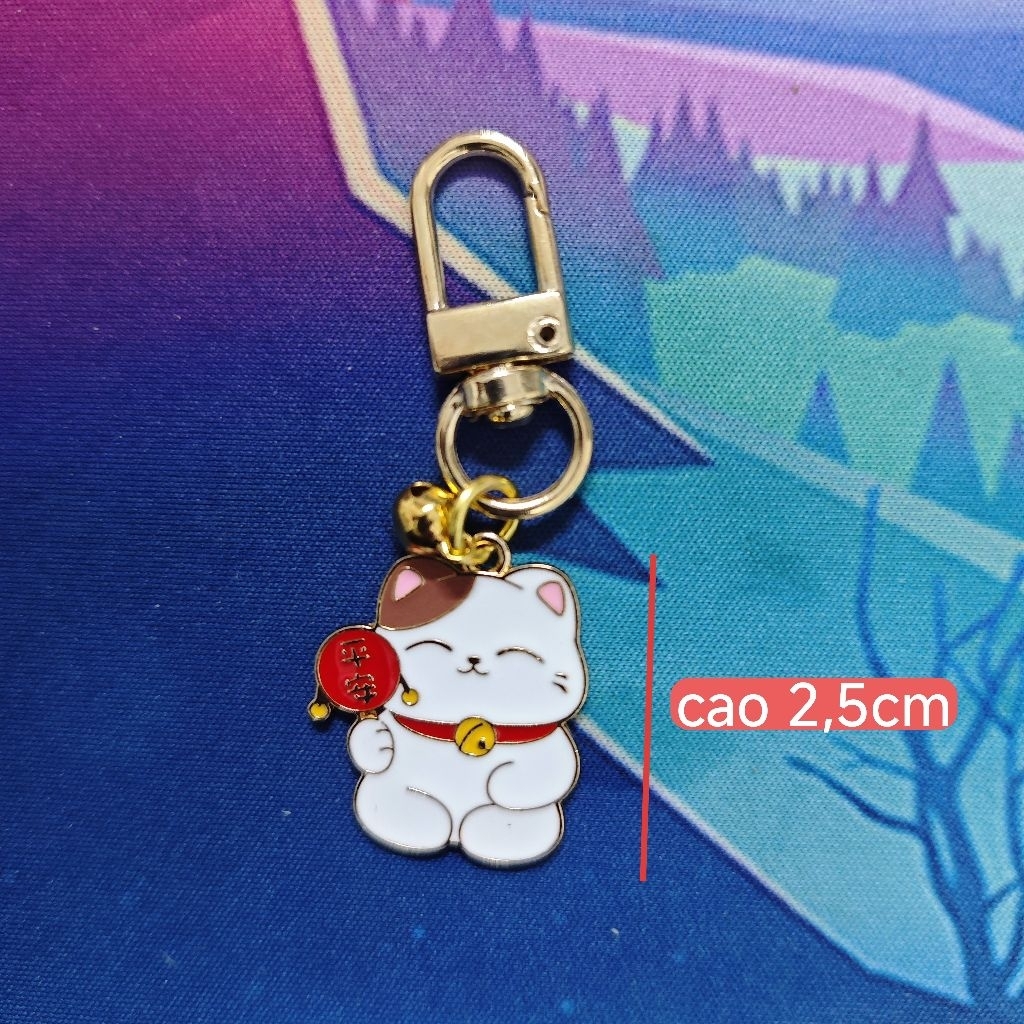Móc khóa Neko mèo tài mini xinh xắn hoạ tiết Nhật đa dạng quà tặng sự kiện