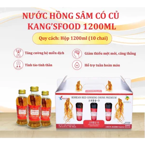 Hộp 10 Chai Nước Hồng Sâm Có Củ Sâm KANGFOOD