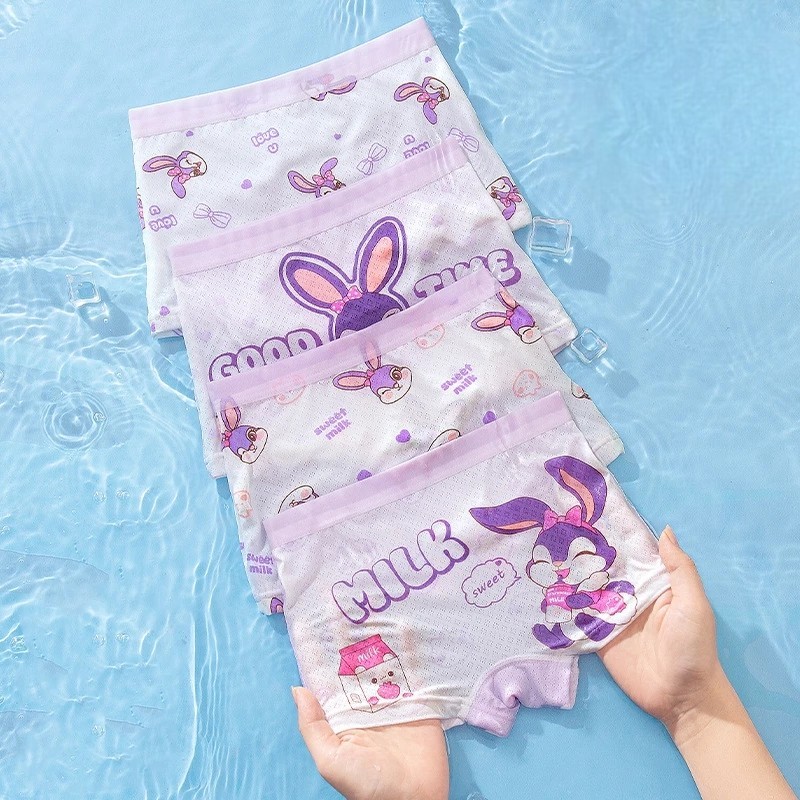[Peinn] (SIÊU MÁT) Combo 4 quần chíp bé gái Mèo Sweet Lưới dễ thương, quần lót mềm mịn thoáng khí