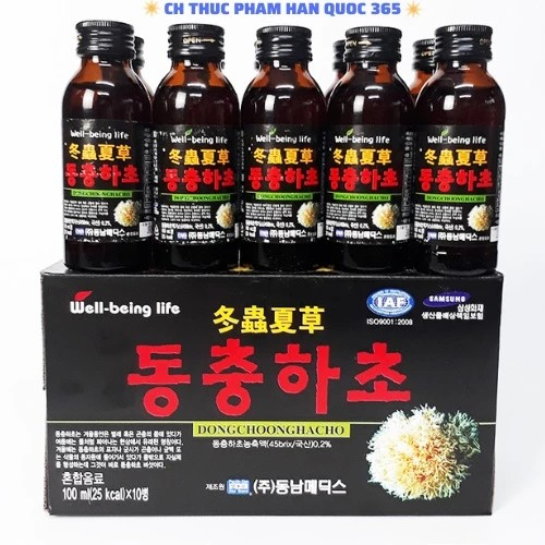 HỘP 10 CHAI NƯỚC ĐÔNG TRÙNG HẠ THẢO HÀN QUỐC - Thúy Sâm Yến Cộng Hòa