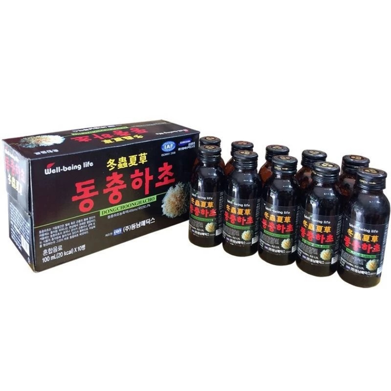 HỘP 10 CHAI NƯỚC ĐÔNG TRÙNG HẠ THẢO HÀN QUỐC - Thúy Sâm Yến Cộng Hòa