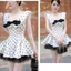 Đầm nữ sát nách nơ đen có quần rời bánh bèo hottrend Váy 2 dây chấm bi cổ sen phối bèo dáng xòe ngắn phối voan tơ T288G