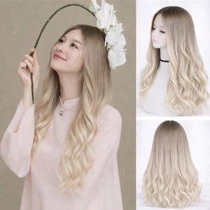 TÓC GIẢ LƯỚI HOA OMBRE NÂU KHÓI BẠCH KIM SÀNH ĐIỆU DIỆN LỄ, ÁO DÀI CỰC NỔI BẬT ĐỘ DÀI 50-55CM TẶNG LƯỚI TRÙM