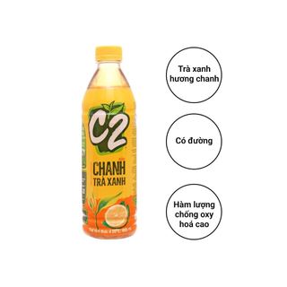 Thùng 24 chai Trà xanh C2 hương chanh 455ml