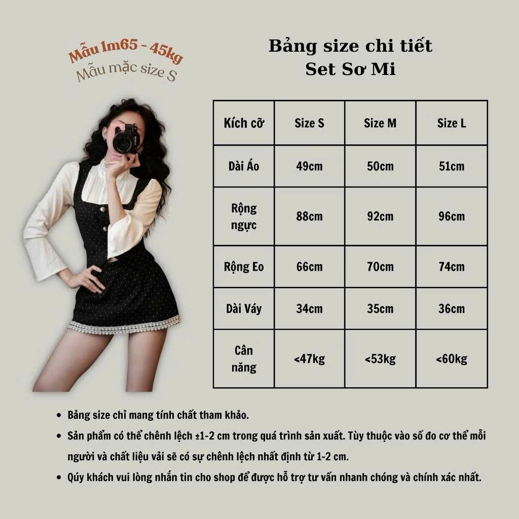 Set Áo Sơ Mi Tay Dài Phối Chân Váy Viền Bèo Chấm Bi Set Váy Áo Nữ Nữ Thanh Lịch