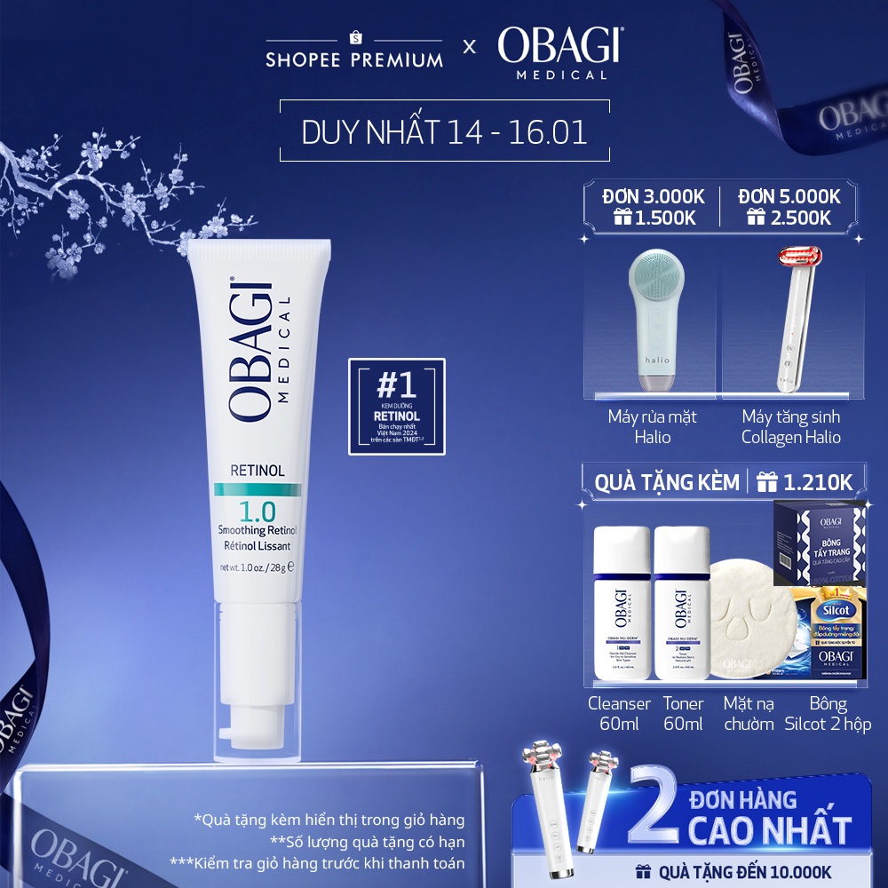 [VOUCHER SVIP 20%] Kem Chống Lão Hóa & Tái Tạo Da Obagi Retinol 1.0 28g