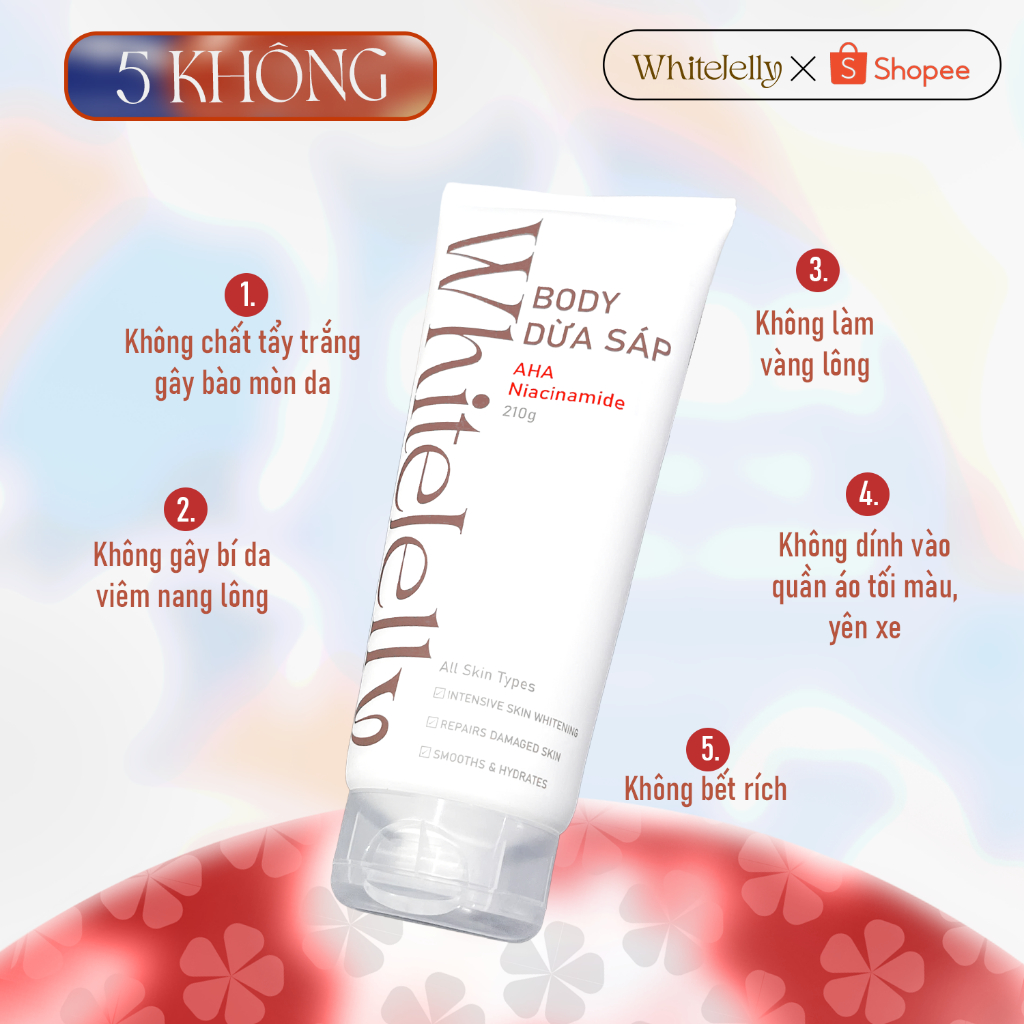 Kem Body Dừa Sáp WhiteJelly Dưỡng Trắng Da Sáng Da Chuyên Sâu 210ml Phục Hồi, Cấp Ẩm, Mịn Da
