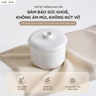 Nồi Nấu Chậm Bear EST-085DH 0.8 Lít, Chức Năng Nấu Cháo, Hầm/Ninh, Chưng Yến, Nấu Chè, Hấp, Giữ Ấm, Giữ Nguyên Hương Vị
