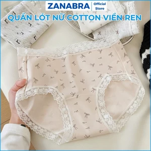 Quần lót nữ cotton kháng khuẩn thấm hút, Quần chíp nữ họa tiết dễ thương ZANA L5228