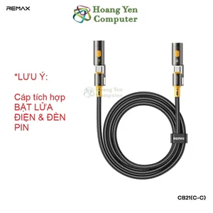 Cáp Sạc Đa Năng Remax CB21 C-C 240W 1.2m – Tích Hợp Bật Lửa & Đèn Pin – BH 6 Tháng – Hoàng Yến Computer
