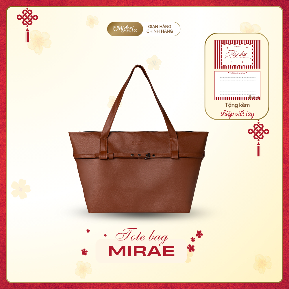 Túi Tote Da To PU MIRAE Quai Xách Đeo Vai Nam Nữ Đựng Laptop Đi Học Làm Du Lịch | MIDORI STUDIO