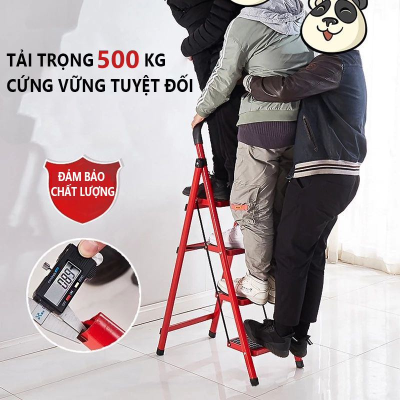Thang Gấp Gọn Thang Chữ A, chất liệu thép carbon, tải trọng 500 kg, thang gấp đa năng, 3-8 bậc