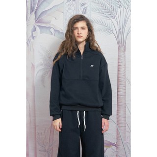[XẢ HÀNG] THEKIM Áo nỉ dài tay cổ cao (lót lông) khóa half zip T388, phối quần cạp trắng suông dài (không lót lông) B330