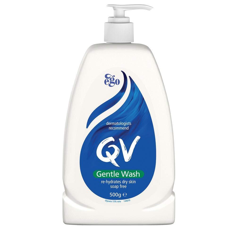 Ego QV Gentle Wash 500g Sữa Tắm Dịu Nhẹ Cho Da Khô Nhạy Cảm Không Xà Phòng Không Hương Liệu