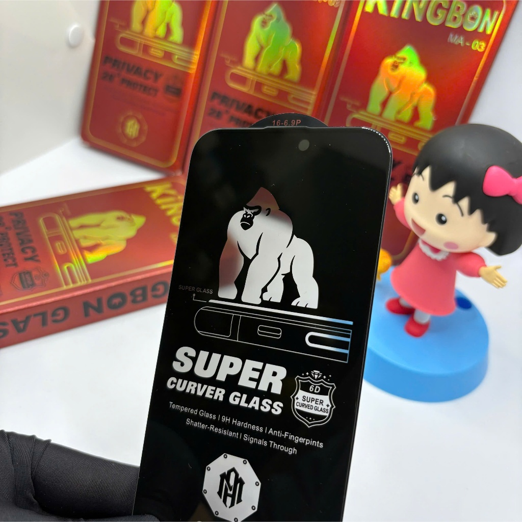 Kính cường lực Chống Nhìn Trộm 28 ĐỘ KiNGBON kèm bảo vệ màng loa cho Iphone 7plus đến 17 pro max
