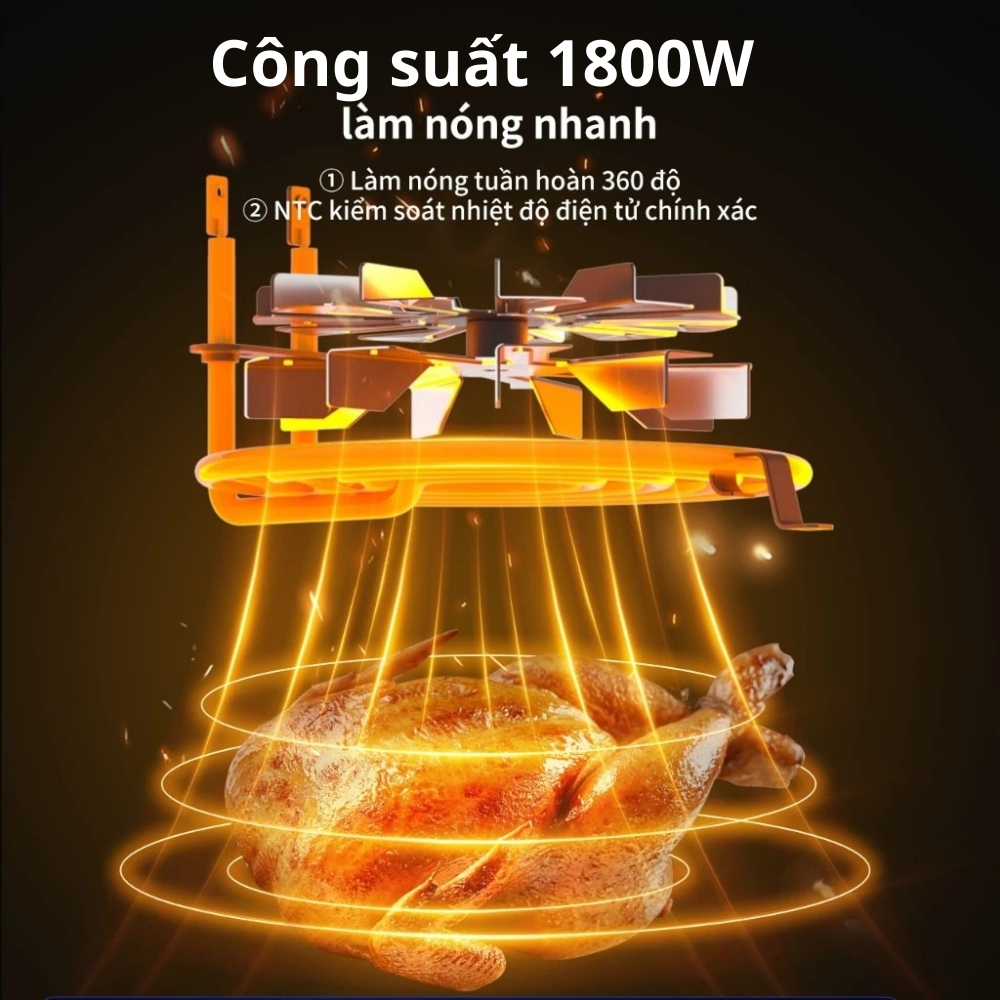 [BH 1NĂM] Nồi Chiên Không Dầu Silver Criest  Dung Tích 6L Công Nghệ Chiên 360 độ  - Bảo hành 1 năm