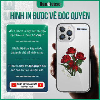 Ốp Lưng Điện Thoại Cho iPhone 12 13 14 15 16 17 Trong Suốt Chống Sốc, Ố Vàng Hình In Hoa Hồng