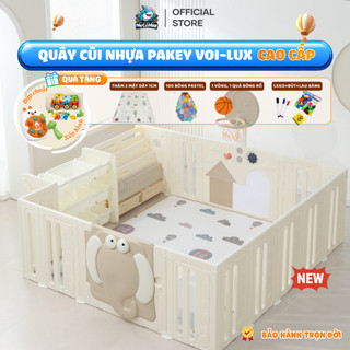 [Mới 2026] Quây Cũi Nhựa Pakey Voi Ngộ Nghĩnh Cho Bé, Tặng Bóng, Tặng Thảm - Dày Dặn, An Toàn Cho Bé, Bảo Hành Trọn Đời