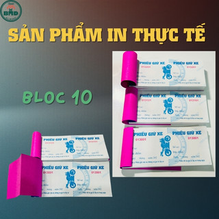 Phiếu giữ xe mẫu chuẩn 14.8x6.8cm-Chọn Bloc 10 quyển