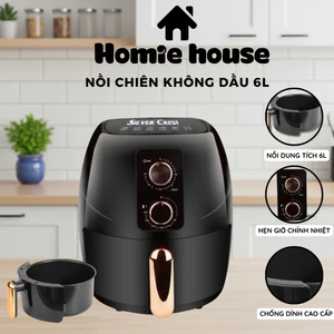 Nồi Chiên Không Dầu Silver Criest Dung Tích 6L Công Nghệ Chiên 360 độ - Bảo hành 1 năm
