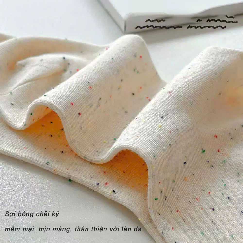 Tất vớ cổ trung họa tiết mặt cười trending, chất liệu cotton co giãn thoáng khí - Ekiu Shop