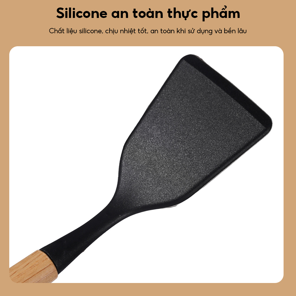 Bộ 19 Dụng Cụ Nhà Bếp Silicon Chống Dính, Chịu Nhiệt 250°C - An Toàn Vệ Sinh