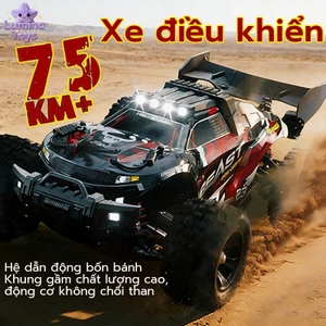 Xe địa hình 4WD điều khiển từ xa dành cho bé trai, tỷ lệ 1:16, hệ thống 2.4GHz, tốc độ cao 75+ dặm/giờ.