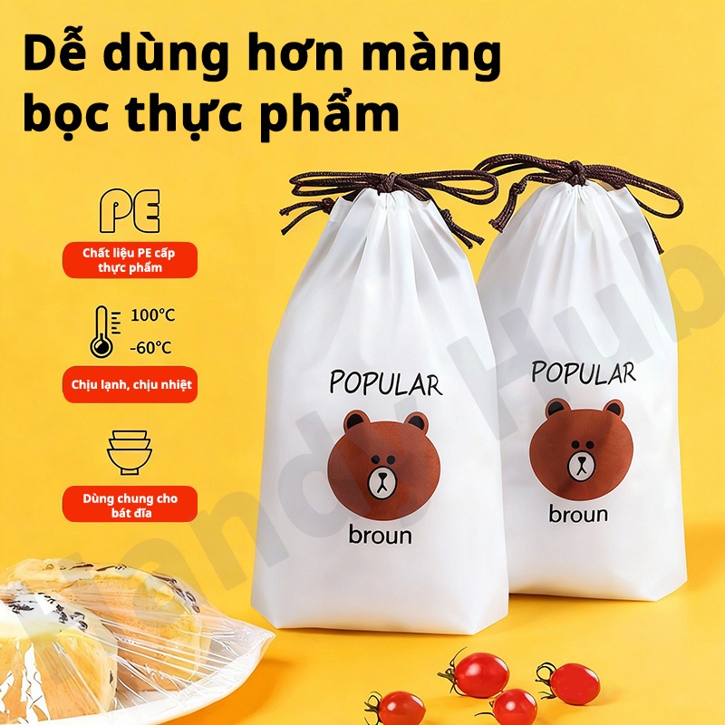 Túi Màng Bọc Thực Phẩm Co Giãn Có Chun Siêu Dai Tiện Lợi Bọc Đồ Ăn Cho Nhà Bếp