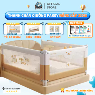 Thanh Chắn Giường Cho Bé Nâng Cấp Cao 105cm, Chắn Giường Pakey Nâng Hạ Dễ Dàng, Chắc Chắn, Bảo Hành 1 Năm