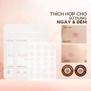 Miếng Dán Mụn FOCALLURE Nhiều Kích Cỡ Sử Dụng Cho Cả Ngày Và Đêm 24 miếng - Bebeau